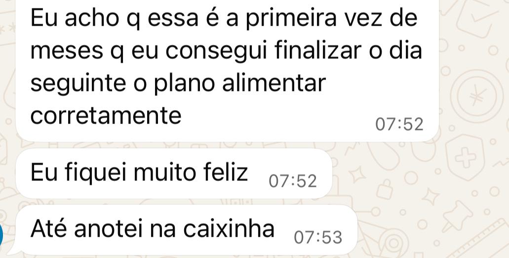 Depoimento paciente - relação com a comida