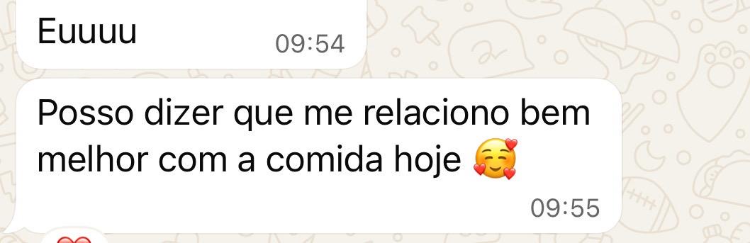 Depoimento paciente - consistência no plano alimentar